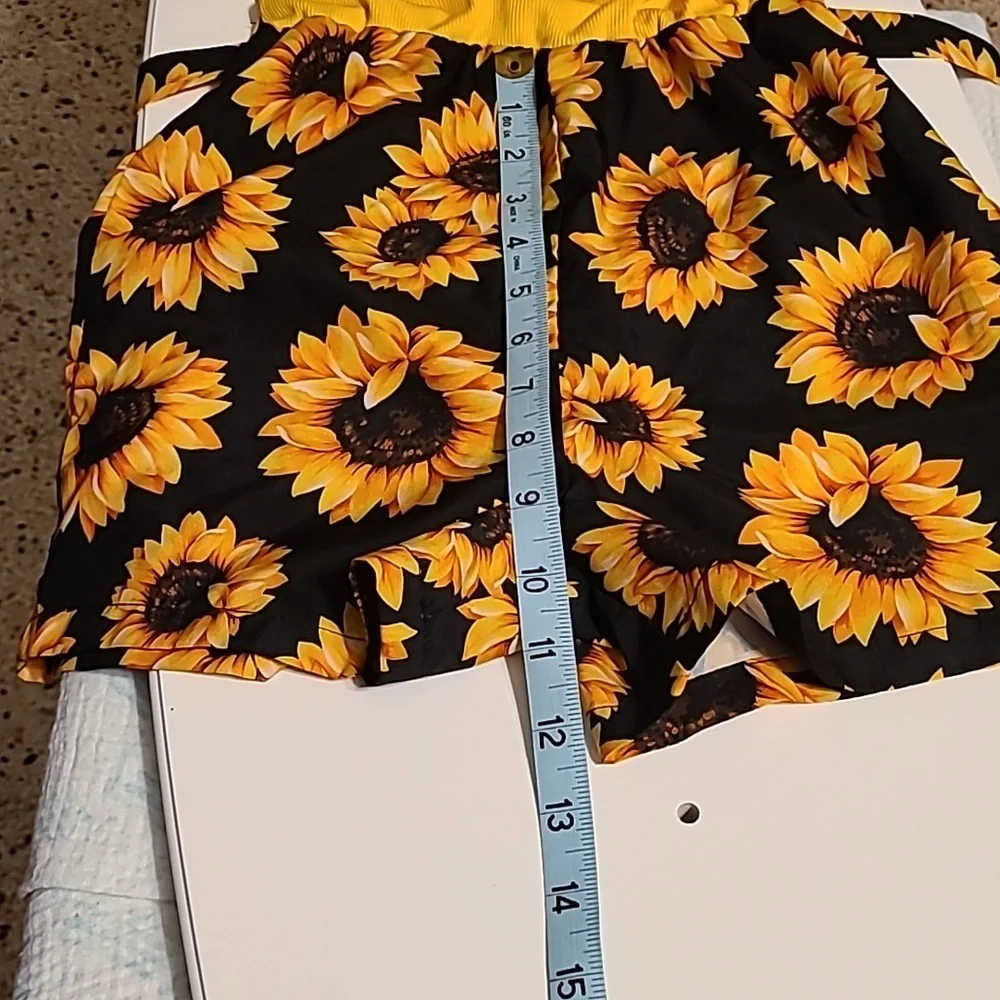 Shein Girls Cute Adorable Stylish Size 8 Sunflower Romper EUC - Picture 7 of 10